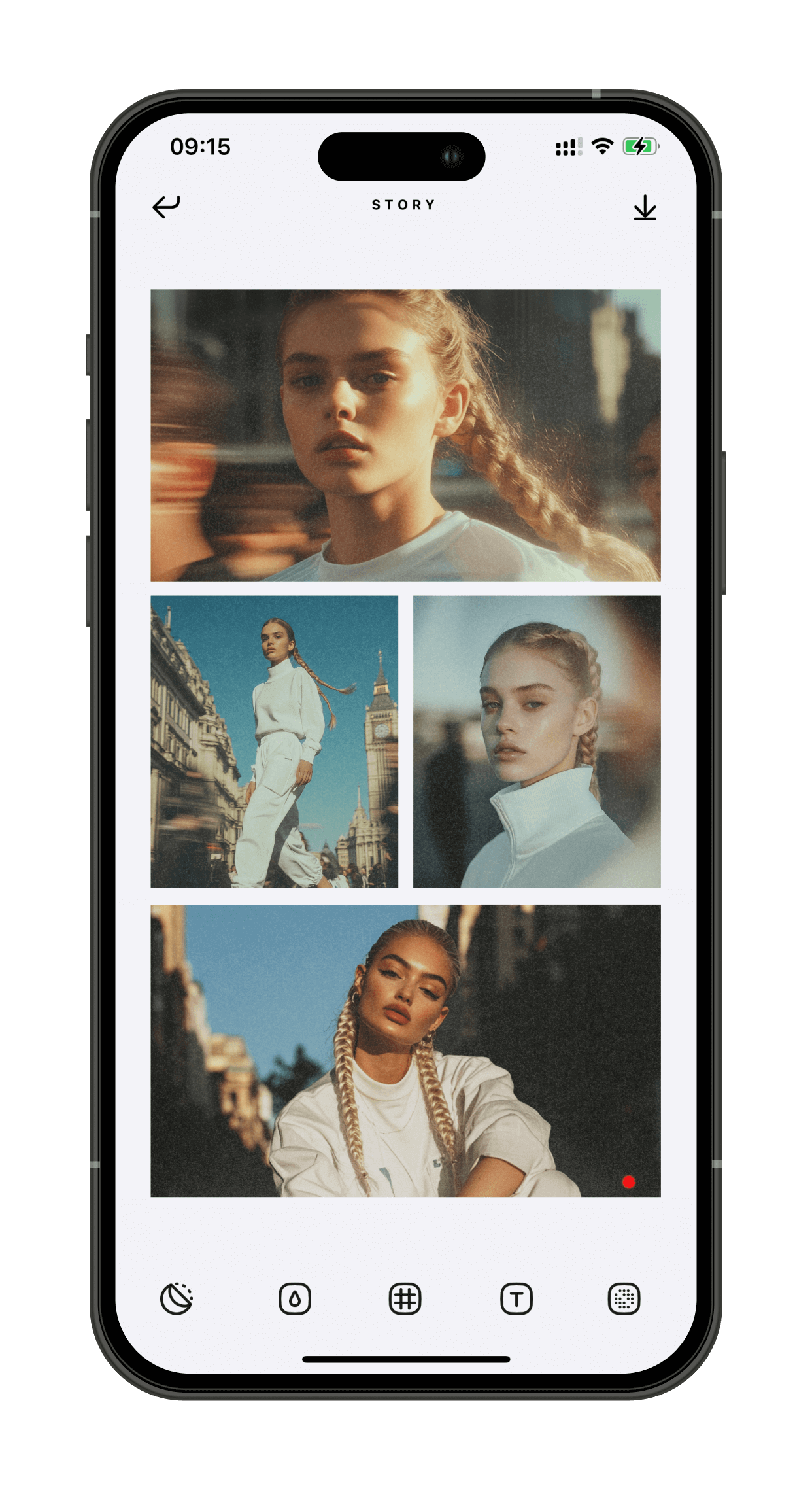 Editorial 9:16 story template featuring image, caption block, and callout